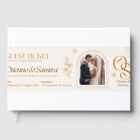 Invitation de billet pour invité de mariage – Beig (Recto)