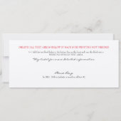 Invitation de billet pour la fête d'anniversaire d (Dos)