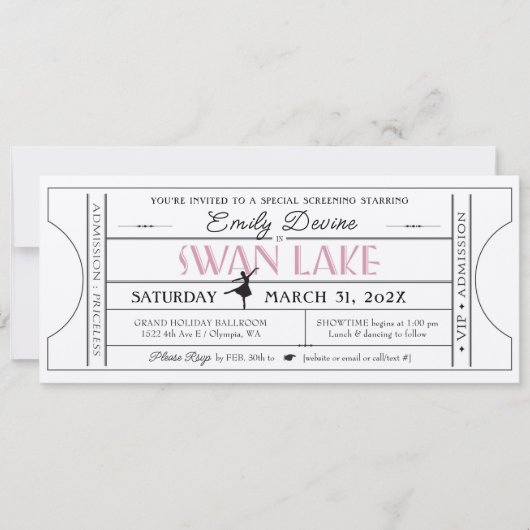 Invitation de billet pour la fête d'anniversaire d (Devant)