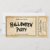 Invitation de billet pour la fête d'Halloween crân (Devant)