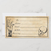 Invitation de billet pour la fête d'Halloween crân (Dos)