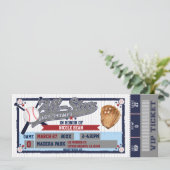 Invitation de billet pour le Baby shower de base-b (Debout devant)