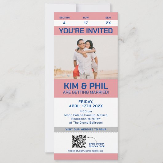 Invitation de billet Sport Photo Grande carte Code (Devant)