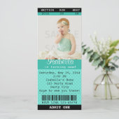 Invitation de billet (Turquoise) Photo - Cinéma/Th (Debout devant)