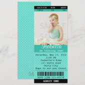 Invitation de billet (Turquoise) Photo -Théâtre/Ci (Devant / Derrière)