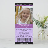 Invitation de billet (Violet) Photo -Théâtre/Ciném (Debout devant)