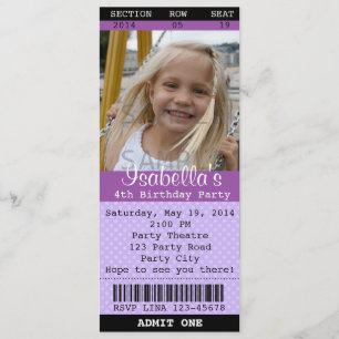 Invitation de billet (Violet) Photo - Théâtre / Fi