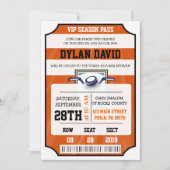 Invitation de billet VIP de hockey Bar Bat Mitzvah (Devant)