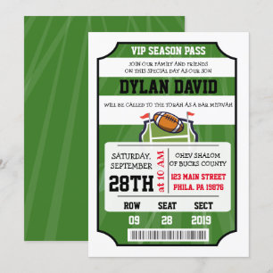 Invitation de billet VIP FOOTBALL Bar Mitzvah