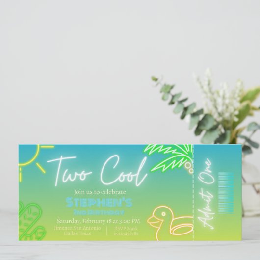 Invitation de billets de 2e anniversaire Cool (Debout devant)