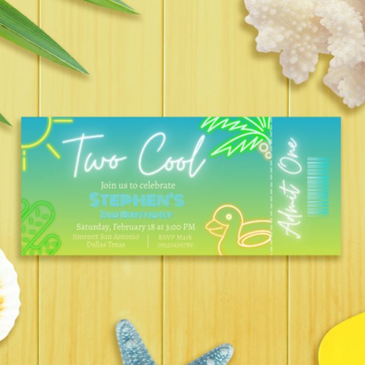Invitation de billets de 2e anniversaire Cool