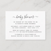 Invitation de billets de Baby shower de script sim (Devant)