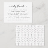 Invitation de billets de Baby shower de script sim (Devant / Derrière)