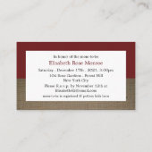 Invitation de billets de Baby shower Red Fox Burla (Dos)