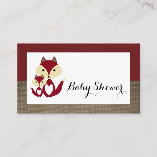 Invitation de billets de Baby shower Red Fox Burla (Devant)