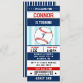 Invitation de billets de base-ball (Devant / Derrière)