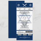 Invitation de billets de base-ball Bar Mitzvah (Devant / Derrière)