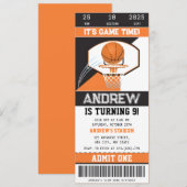 Invitation de billets de basket-ball personnel (Devant / Derrière)