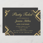 Invitation de billets de fête (Devant / Derrière)