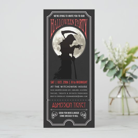 Invitation de billets de fête d'Halloween (Debout devant)