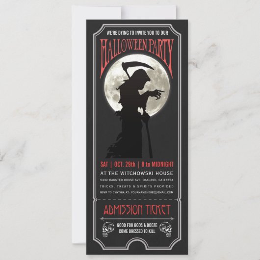 Invitation de billets de fête d'Halloween (Devant)