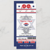 Invitation de Billets de Football Bar Mitzvah (Devant / Derrière)