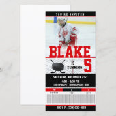 Invitation de billets de hockey| ANNIVERSAIRE (Devant / Derrière)