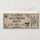 Invitation de billets de la fête d'Halloween vinta (Devant)