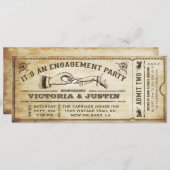 Invitation de billets de la partie de l'engagement (Devant / Derrière)