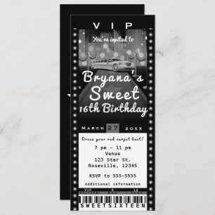 Invitation de billets de la partie noire et blanch