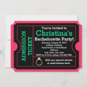 Invitation de billets de la soirée de bachelorette (Devant)