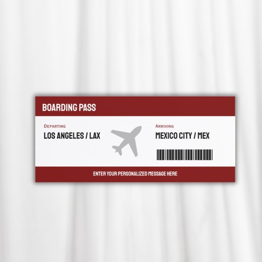 Invitation de billets de l'avion du pass surprise