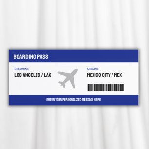 Invitation de billets de l'avion du pass surprise