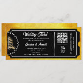 Invitation de billets de mariage d'or (Devant / Derrière)