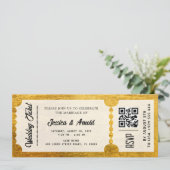 Invitation de billets de mariage d'or (Debout devant)