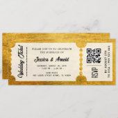 Invitation de billets de mariage d'or (Devant / Derrière)