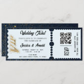 Invitation de billets de mariage d'or (Devant / Derrière)