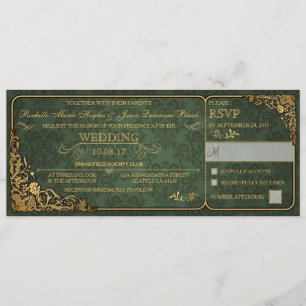 Invitation de billets de Mariage victorien avec RS