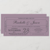 Invitation de billets de mariage vintage (Devant / Derrière)