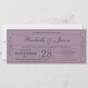 Invitation de billets de mariage vintage