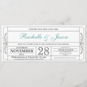 Invitation de billets de mariage vintage