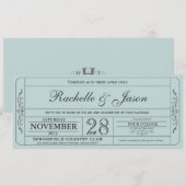 Invitation de billets de mariage vintage (Devant / Derrière)