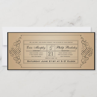 Invitation de billets de mariage vintage