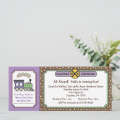 Invitation de billets de train - Violet et Brown (Debout devant)