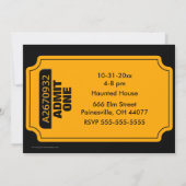 Invitation de billets d'Halloween (Dos)