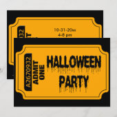 Invitation de billets d'Halloween (Devant / Derrière)