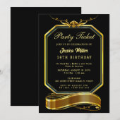 Invitation de billets Golden Party (Devant / Derrière)