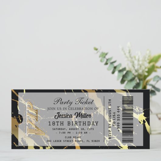 Invitation de billets Golden Party (Debout devant)