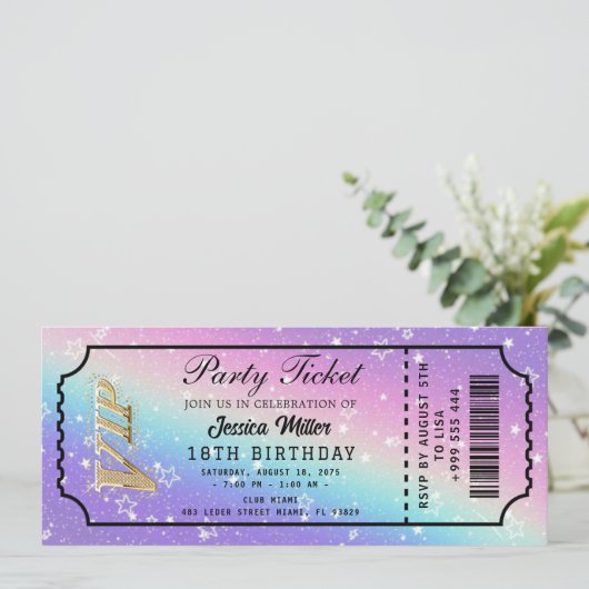 Invitation de billets Golden Party (Debout devant)