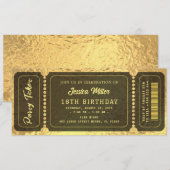 Invitation de billets Golden Party (Devant / Derrière)